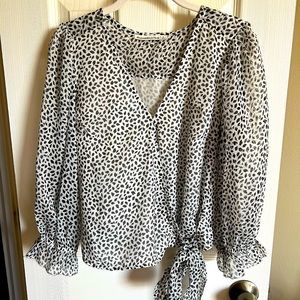 Abercrombie Printed Chiffon Wrap Blouse